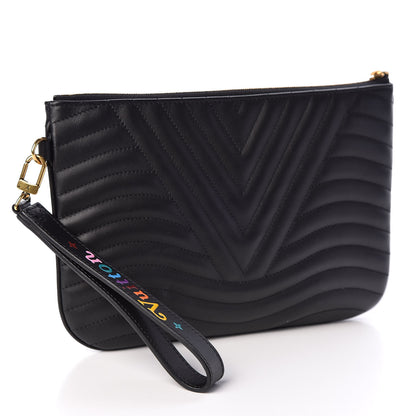 Louis Vuitton Calfskin New Wave Zipped Pochette Black 2 of 9