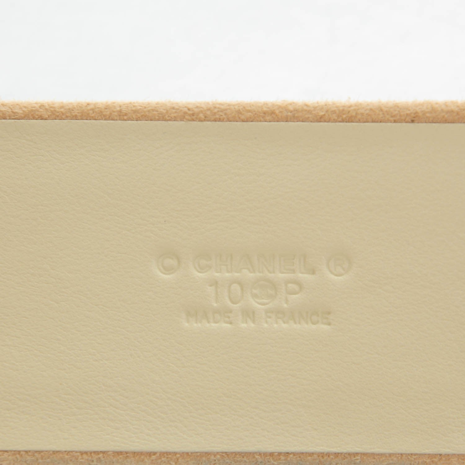 Chanel Suede CC Belt 85 34 Beige Clair 5 of 9