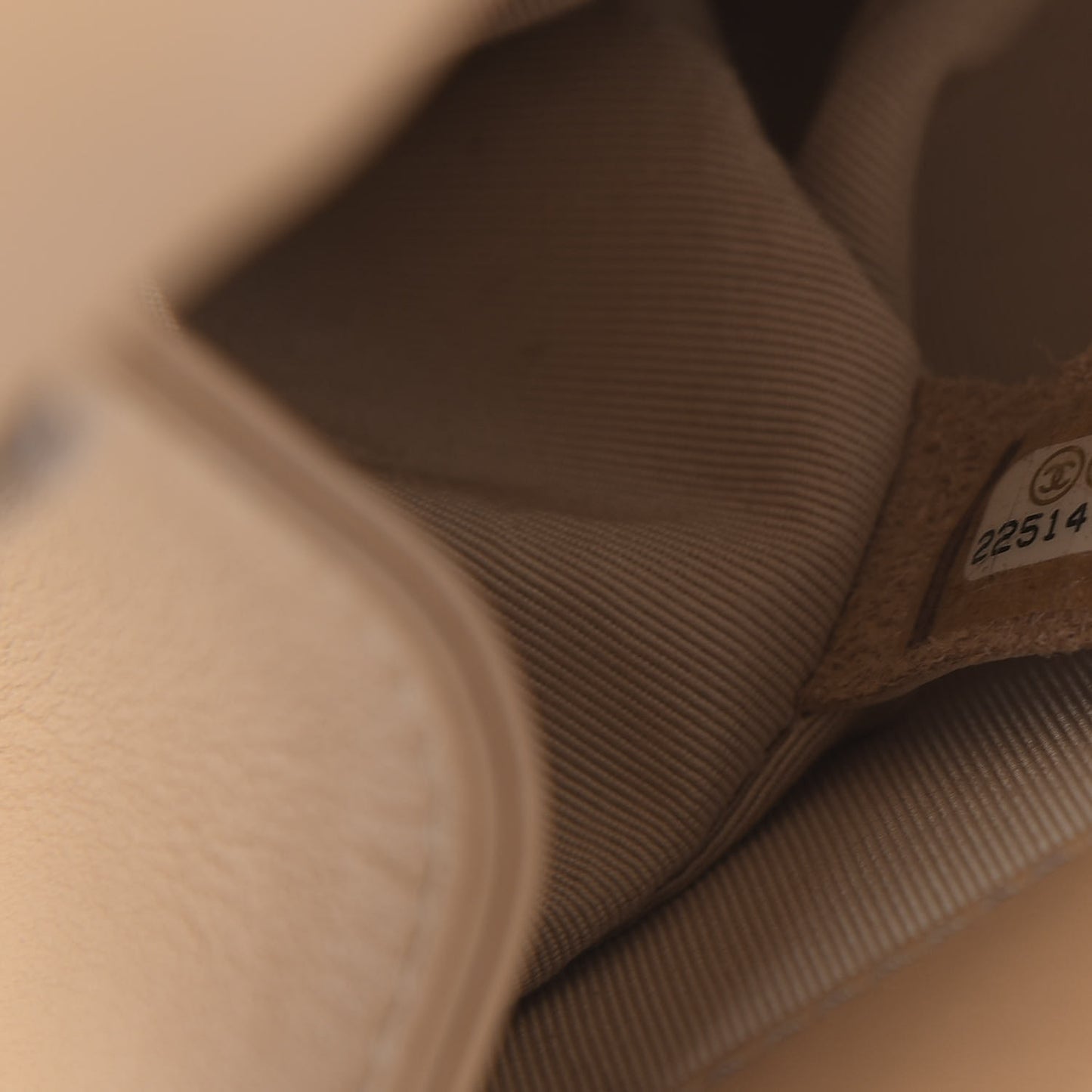 Calfskin Chevron Medium Boy Flap Beige