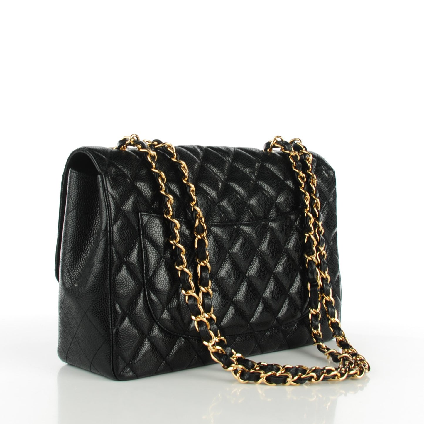 Caviar Quilted Jumbo Single Flap Black