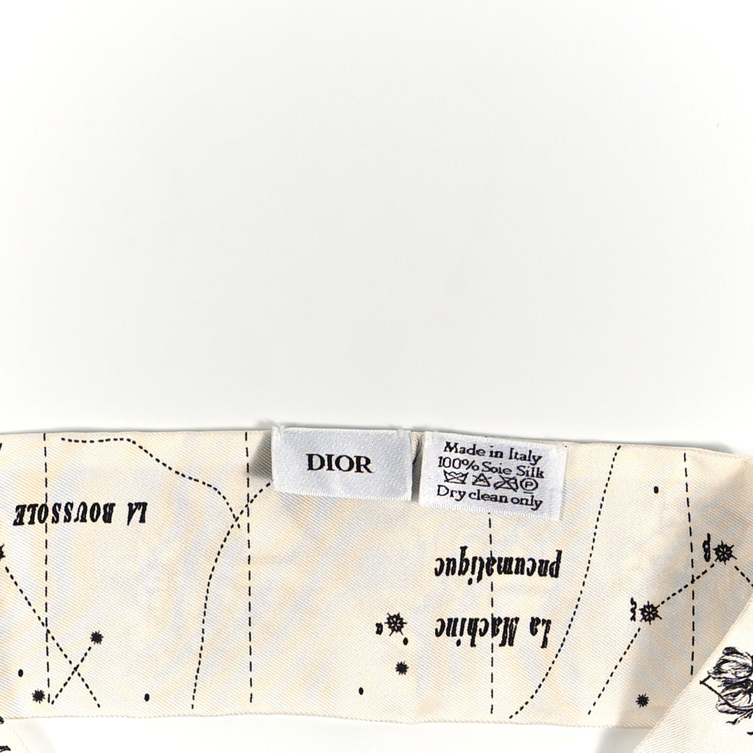 Christian Dior Silk Zodiac Mitzah Scarf White Black 3 of 3