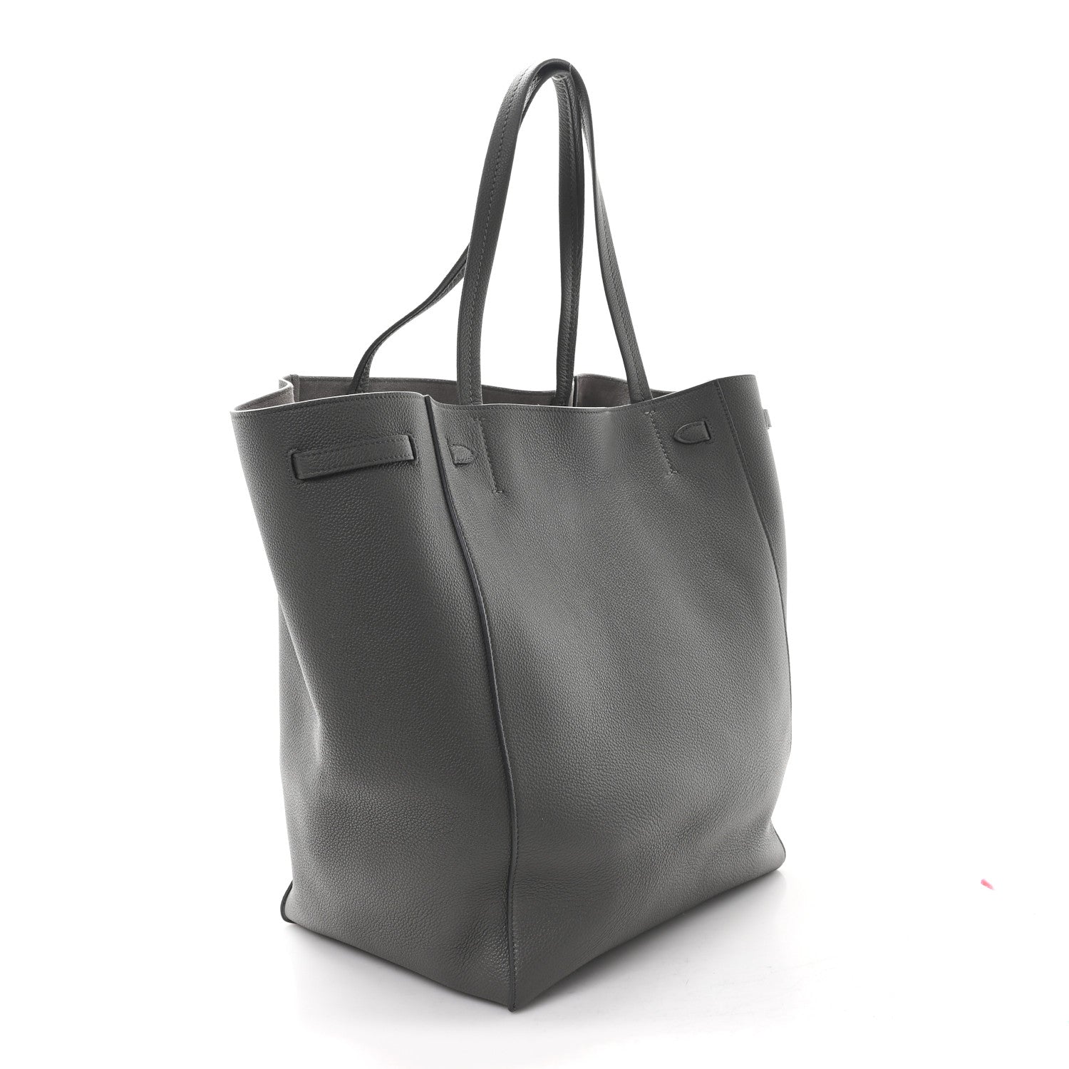 Celine Soft Grained Calfskin Medium Belt Cabas Phantom Grey 3 of 10