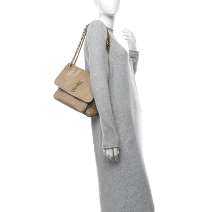 Saint Laurent Stingray Embossed Monogram Medium Niki Chain Satchel Beige 2 of 12