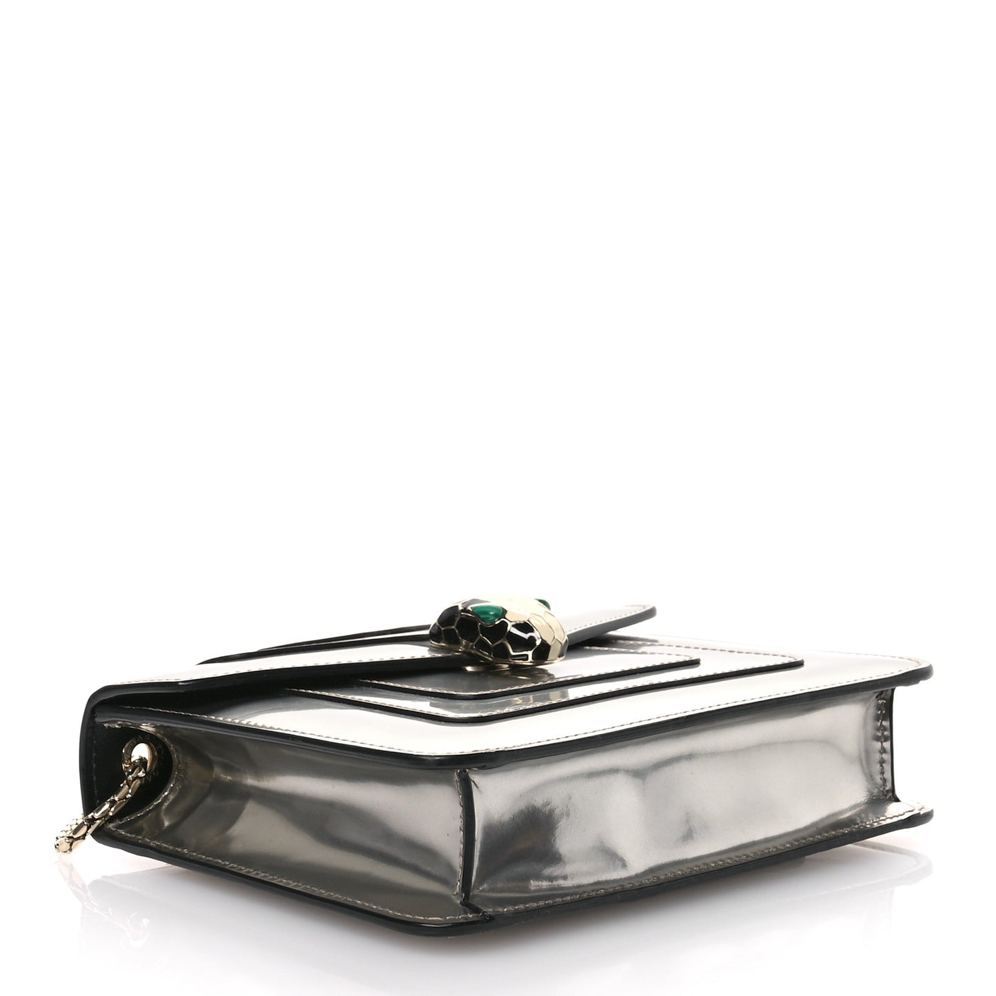 Metallic Calfskin Serpenti Forever Crossbody Bag Silver