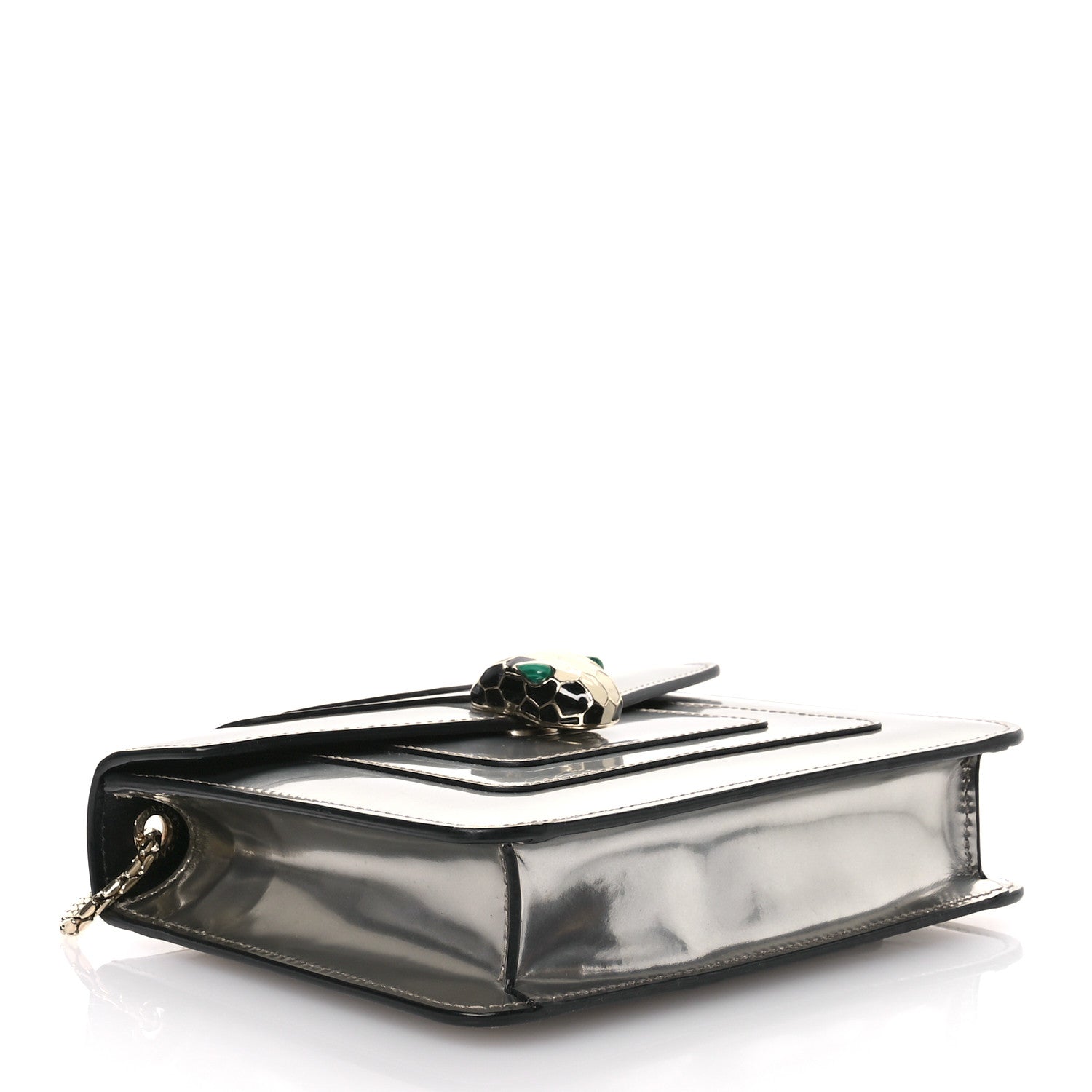 Bulgari Metallic Calfskin Serpenti Forever Crossbody Bag Silver 5 of 11