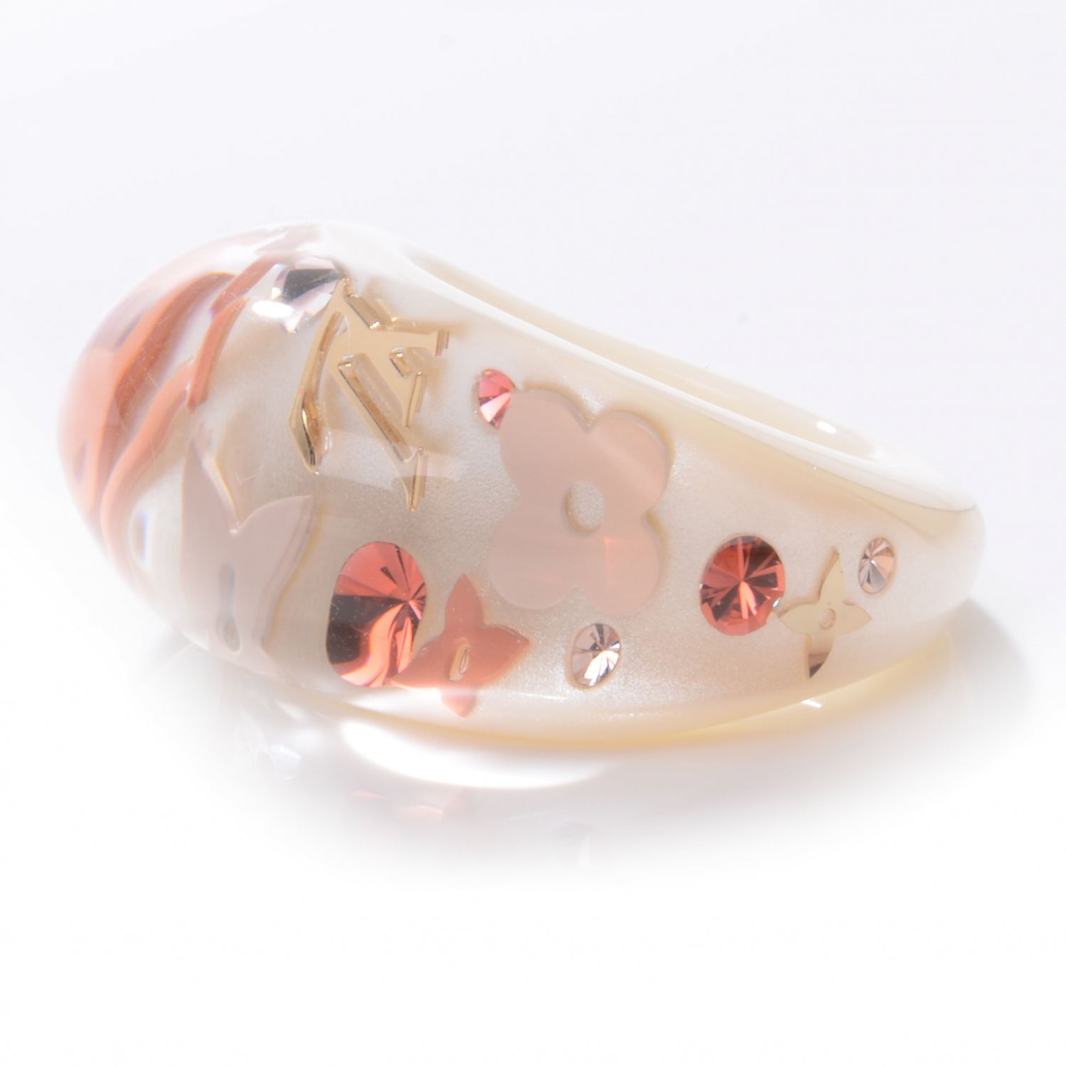 Louis Vuitton Swarovski Crystal Inclusion Ring 7.5 Nacre 4 of 5