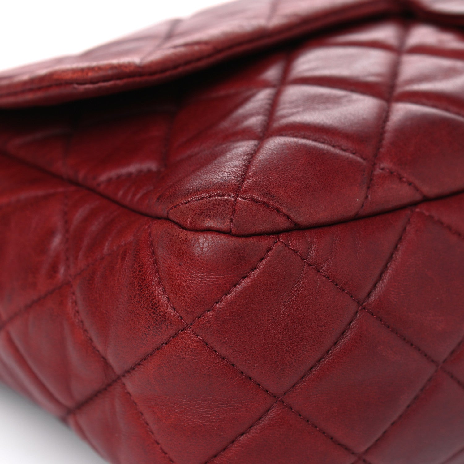 Chanel Lambskin Quilted Jumbo Single Flap Dark Red 7 of 17