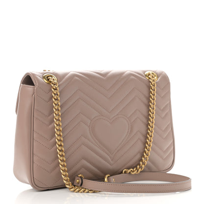Gucci Calfskin Matelasse Medium GG Marmont Shoulder Bag Porcelain Rose 3 of 10