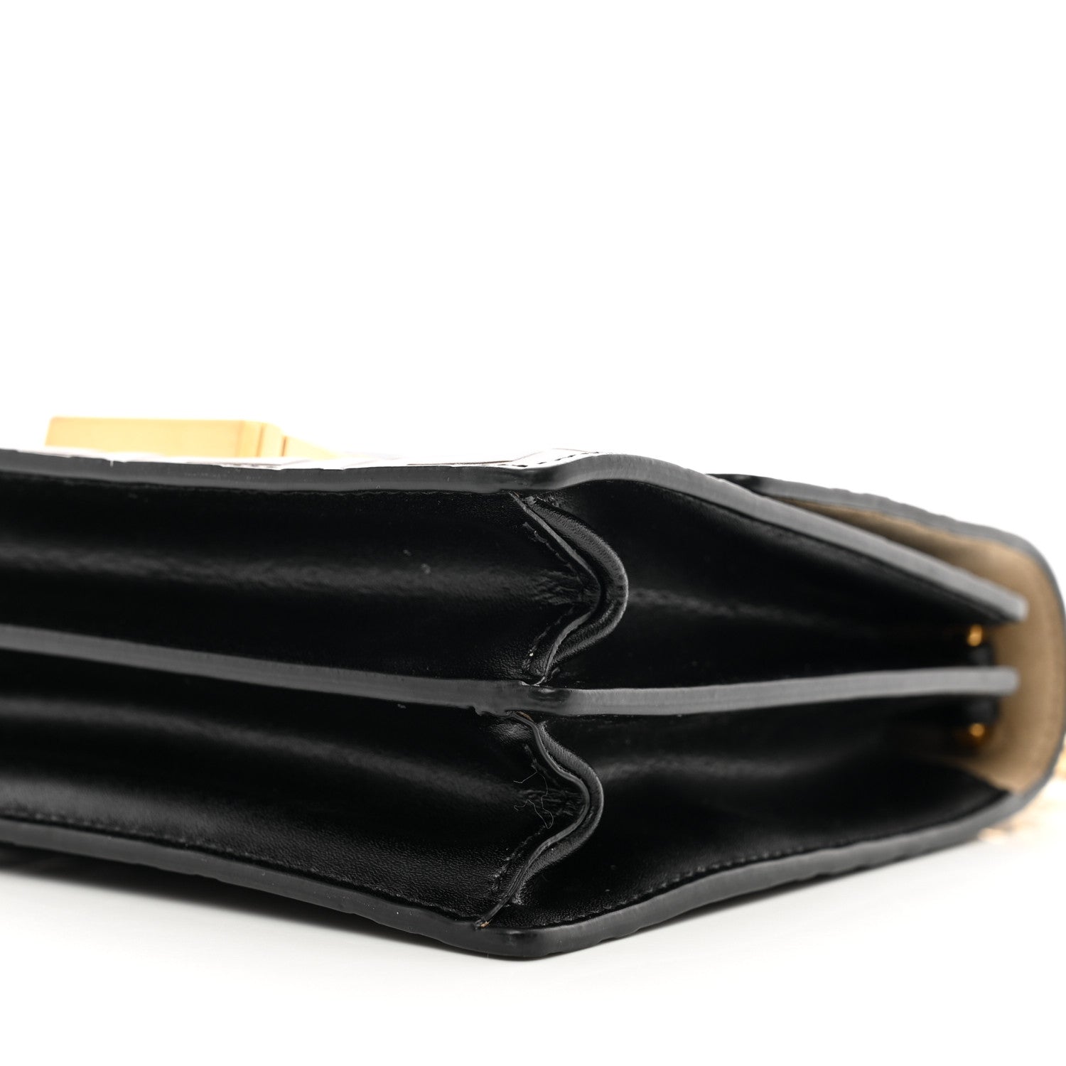 Fendi Vitello Liberty Bi-Color FF 1974 Embossed Small Kan U Shoulder Bag Maya Black 9 of 9