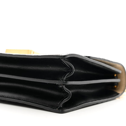 Fendi Vitello Liberty Bi-Color FF 1974 Embossed Small Kan U Shoulder Bag Maya Black 9 of 9