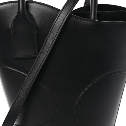 Salvatore Ferragamo Calfskin Cut Out Mini Tote Black 7 of 9