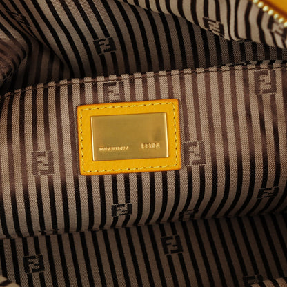 Fendi Vitello Foldover Clutch Yellow Brown 6 of 8