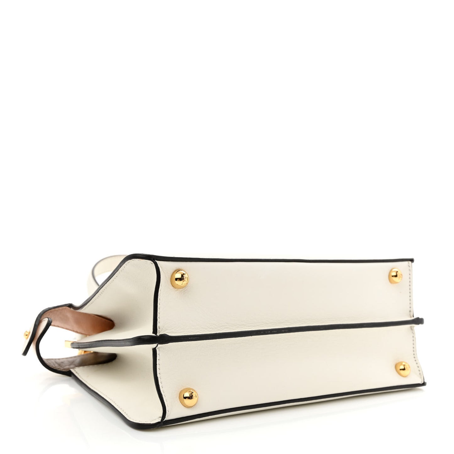 Vitello Seta Nappa Bi-Color Small Peekaboo I SEE U Satchel White Ice Light Rose Tortora