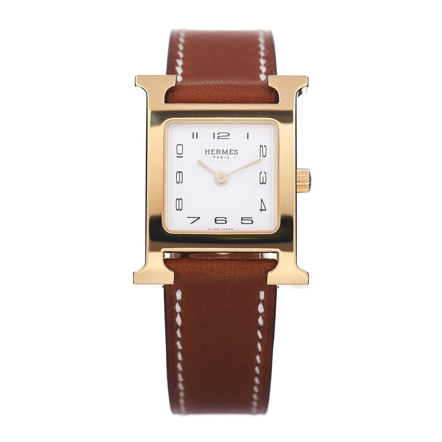Stainless Steel Barenia 21mm Heure H Hour Quartz Watch Fauve