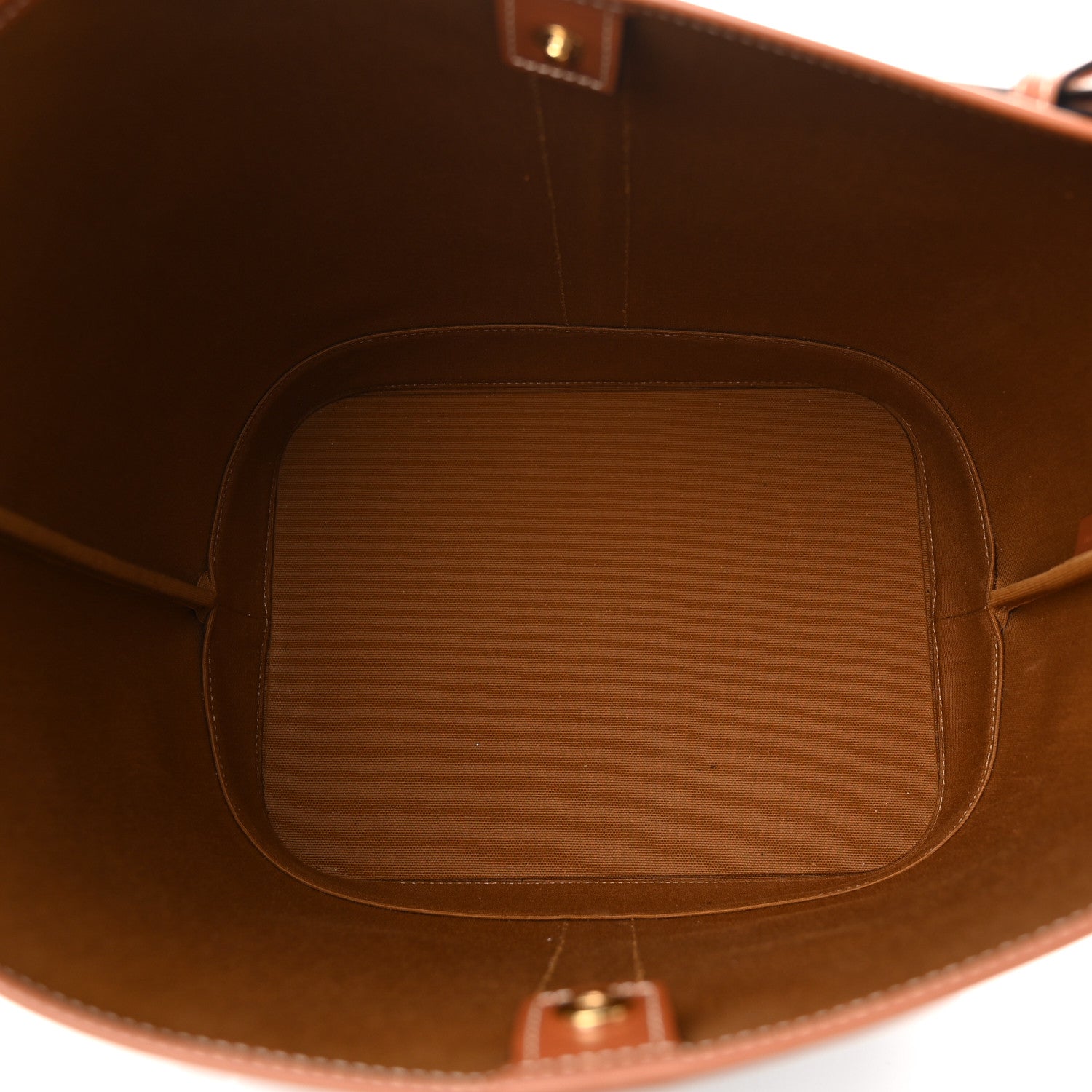Celine Triomphe Canvas Calfskin Medium Bucket Bag Tan 5 of 9