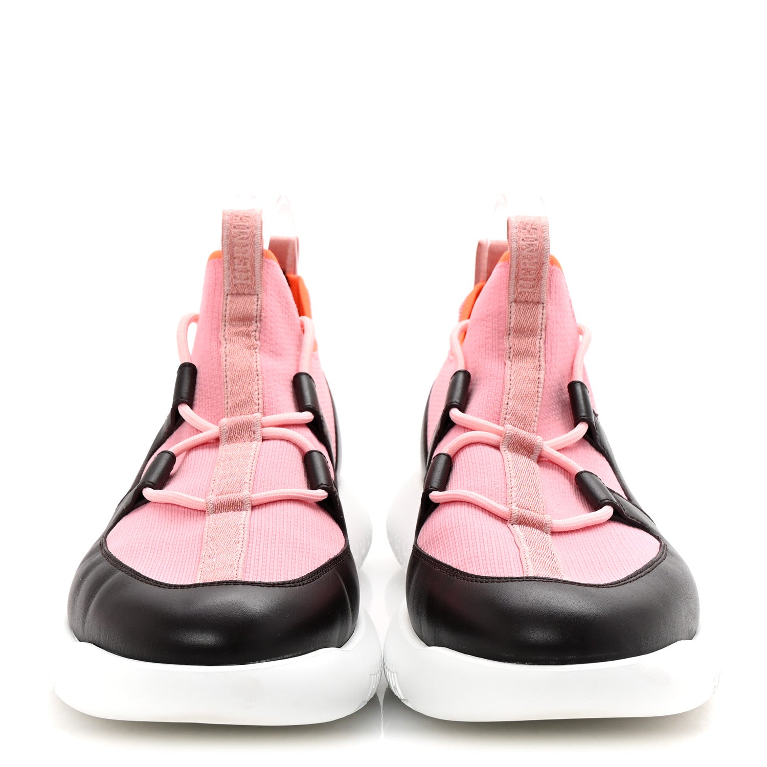 Hermes Technical Canvas Calfskin Mens Duel Sneakers 43 Pink Brown 3 of 8