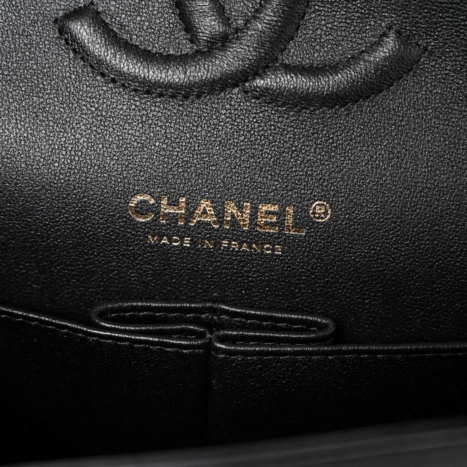 Chanel Lambskin Quilted Studded Medium Double Flap Black 6 of 11