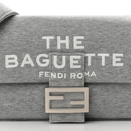 Fendi X MARC JACOBS Jersey Logo Medium Baguette Grey Ice 8 of 12