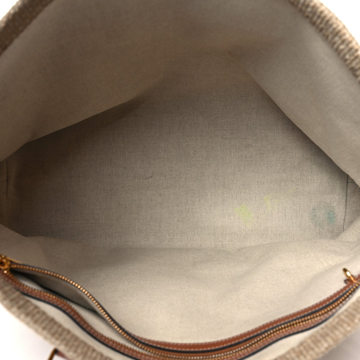 Textile Calfskin Horizontal Cabas Beige Tan