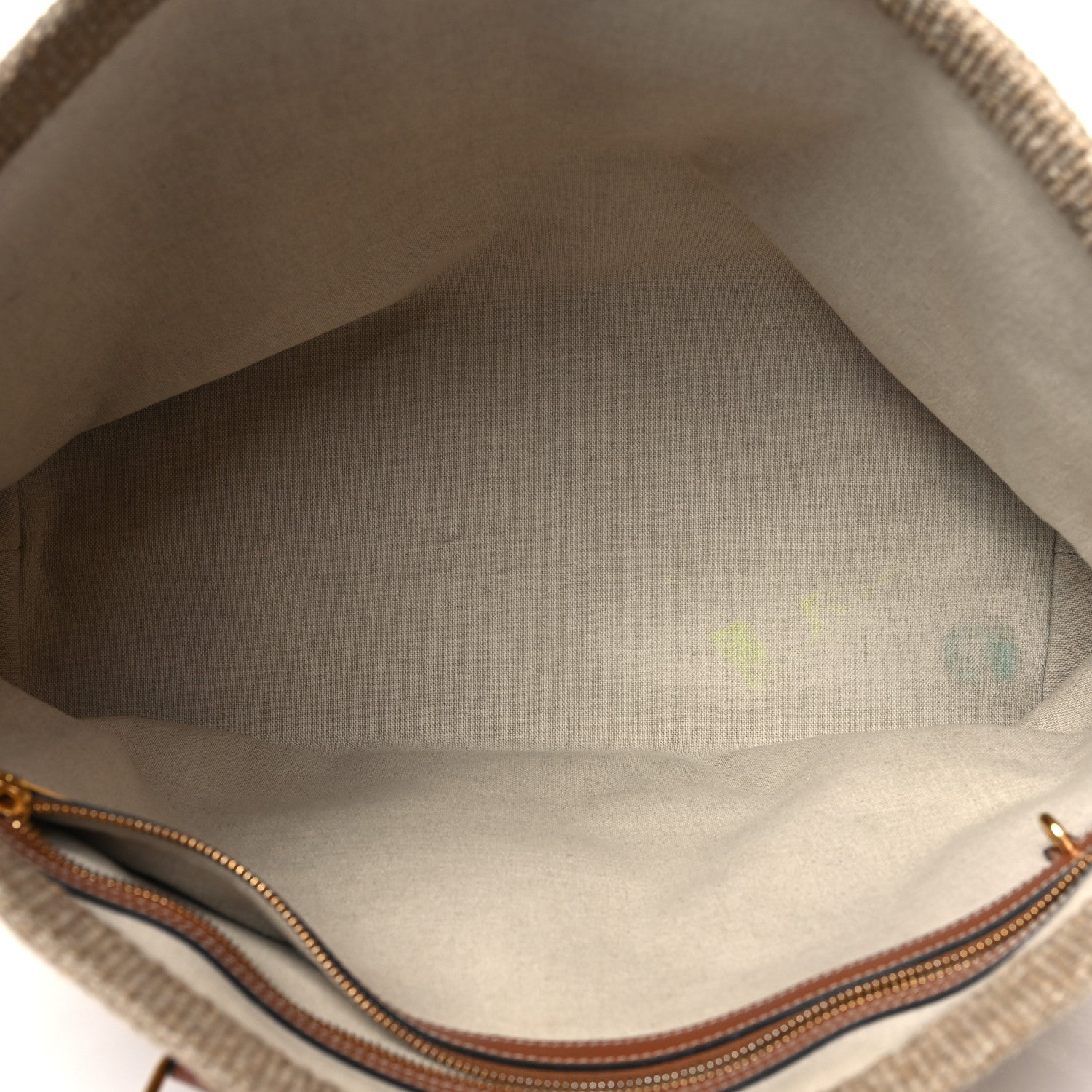 Celine Textile Calfskin Horizontal Cabas Beige Tan 6 of 12