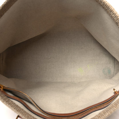 Celine Textile Calfskin Horizontal Cabas Beige Tan 6 of 12