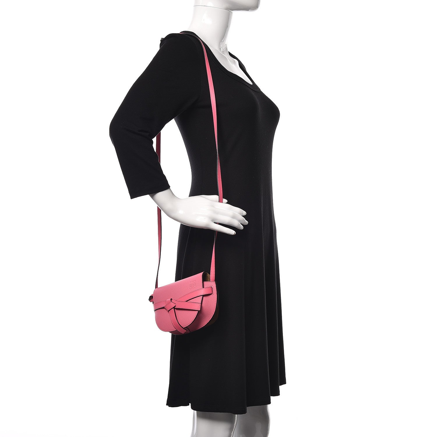 Loewe Grained Calfskin Mini Gate Crossbody Bag Wild Rose 2 of 8