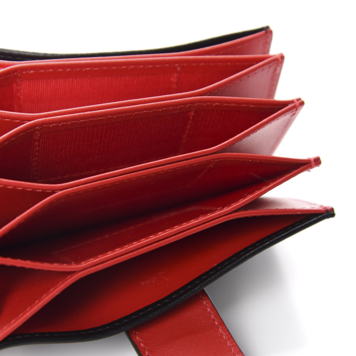 Calfskin Elisa Accordion Card Holder Black Gold