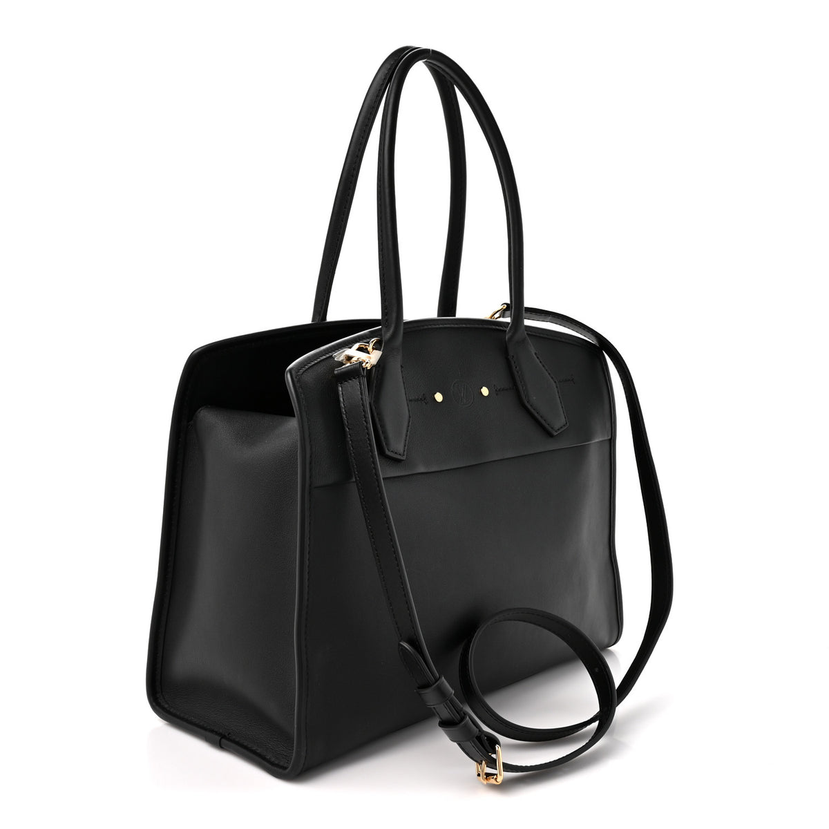 Louis Vuitton Calfskin City Steamer Soft MM Black 3 of 9