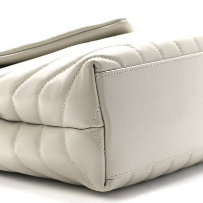 Saint Laurent Calfskin Y Quilted Monogram Small Loulou Chain Satchel Ivory 11 of 12