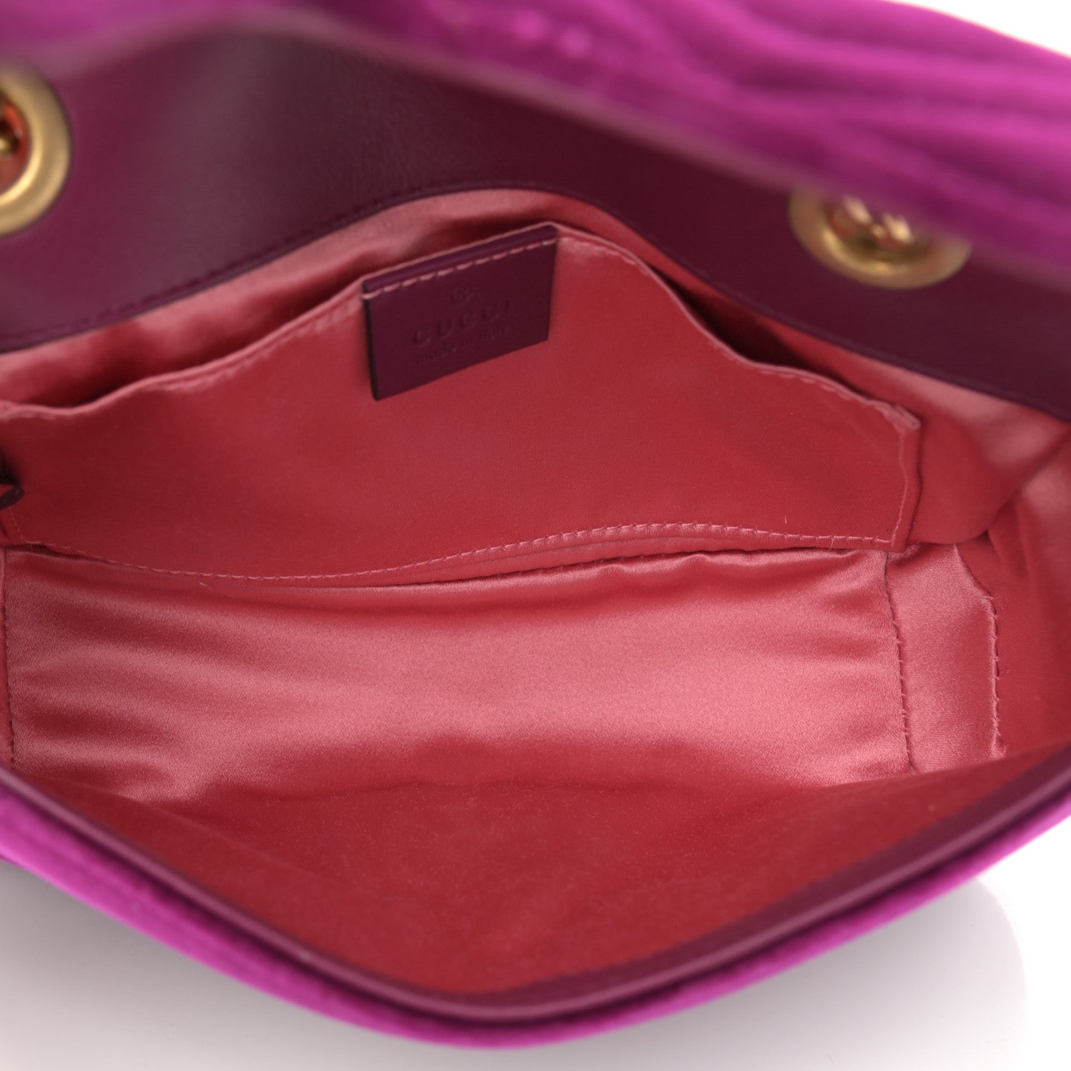Gucci Velvet Matelasse Mini GG Marmont Shoulder Bag Fuchsia Violet Cyclamen 5 of 14