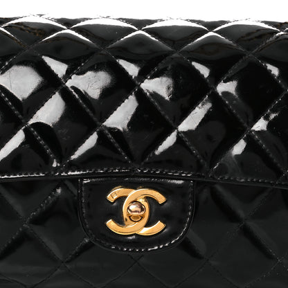 Chanel Patent Quilted Medium Double Sided Flap Black 9 of 17