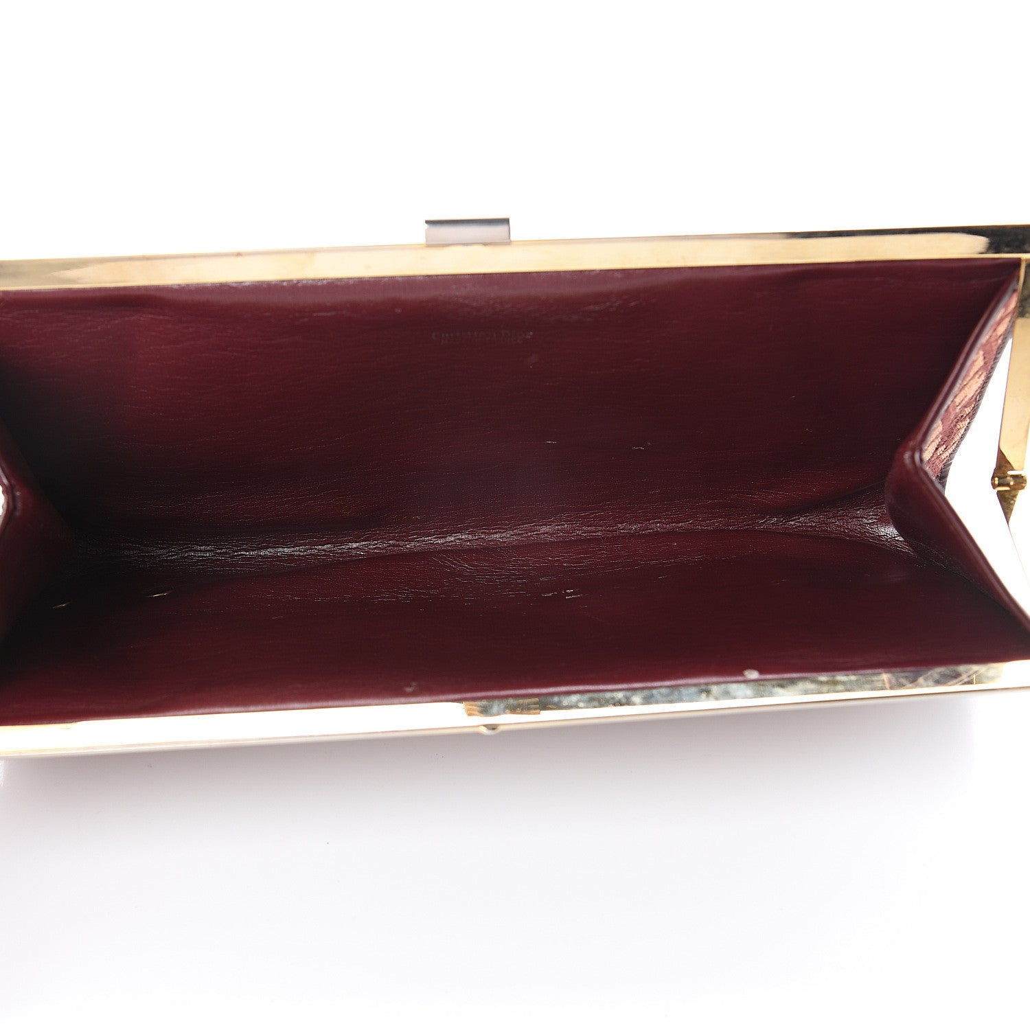 Christian Dior Monogram Clutch Burgundy 4 of 5