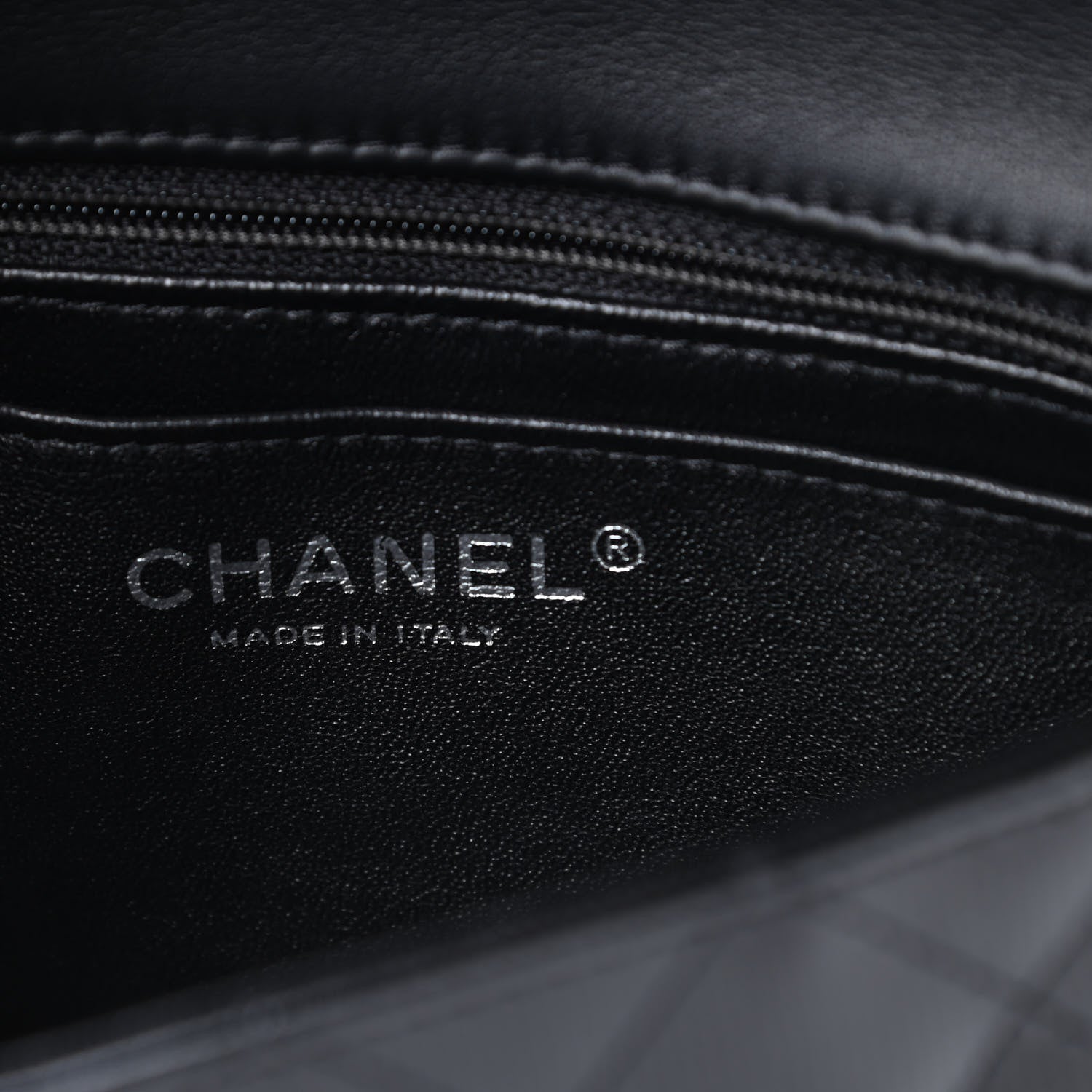Chanel Striated Patent Calfskin Quilted Mini Rectangular Flap Black 6 of 13