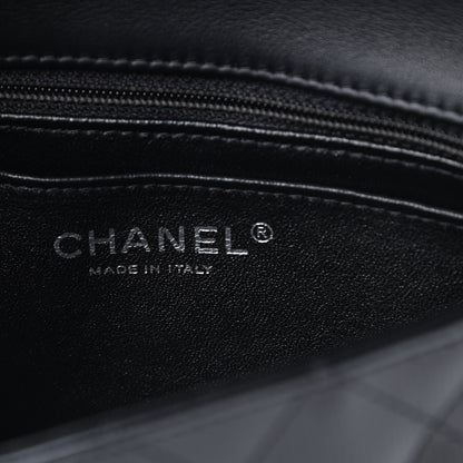 Chanel Striated Patent Calfskin Quilted Mini Rectangular Flap Black 6 of 13