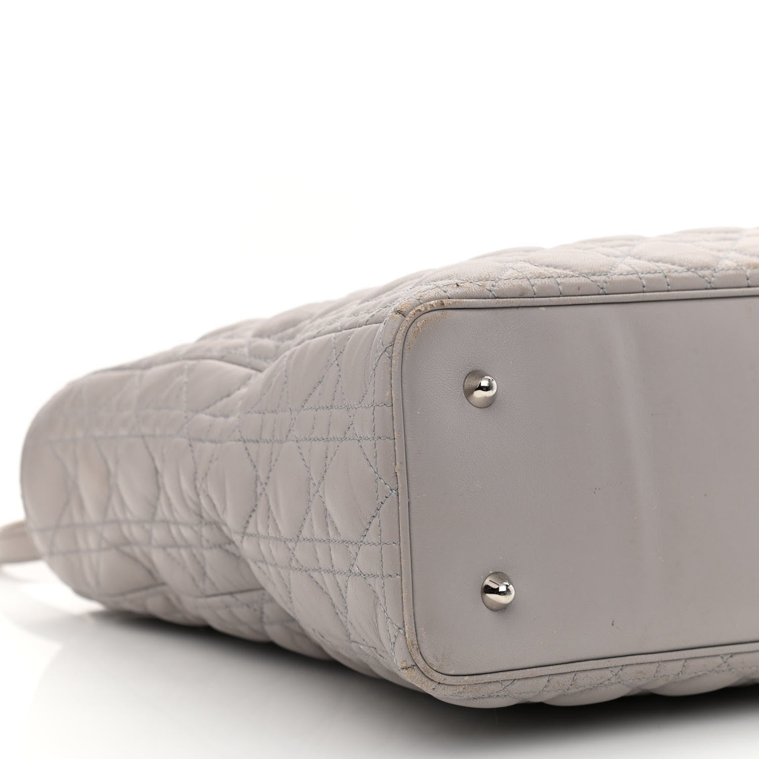 Christian Dior Lambskin Cannage XL Lady Dior Light Grey 9 of 16