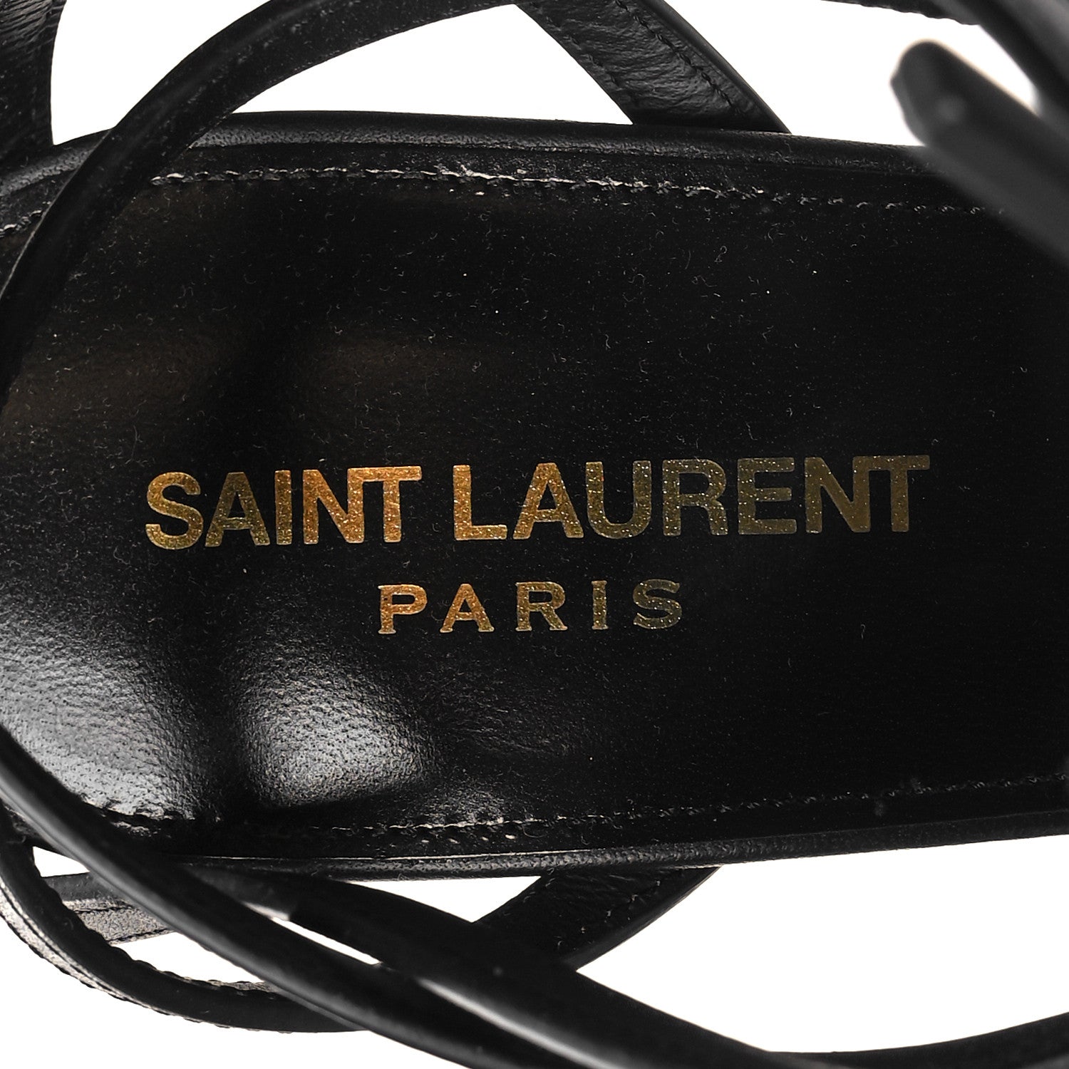 Saint Laurent Calfskin Tribute 95 Platform Espadrille Wedge Sandals 39.5 Black 8 of 9