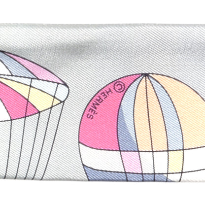 Hermes Silk Les Folies Du Ciel Twilly Mauve Jaune Vert 3 of 4