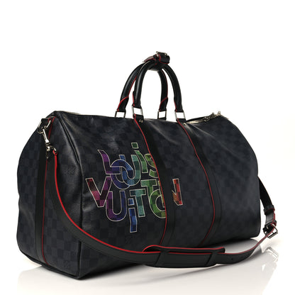 Louis Vuitton Damier Graphite Logo Keepall Bandouliere 50 Rogue 2 of 8