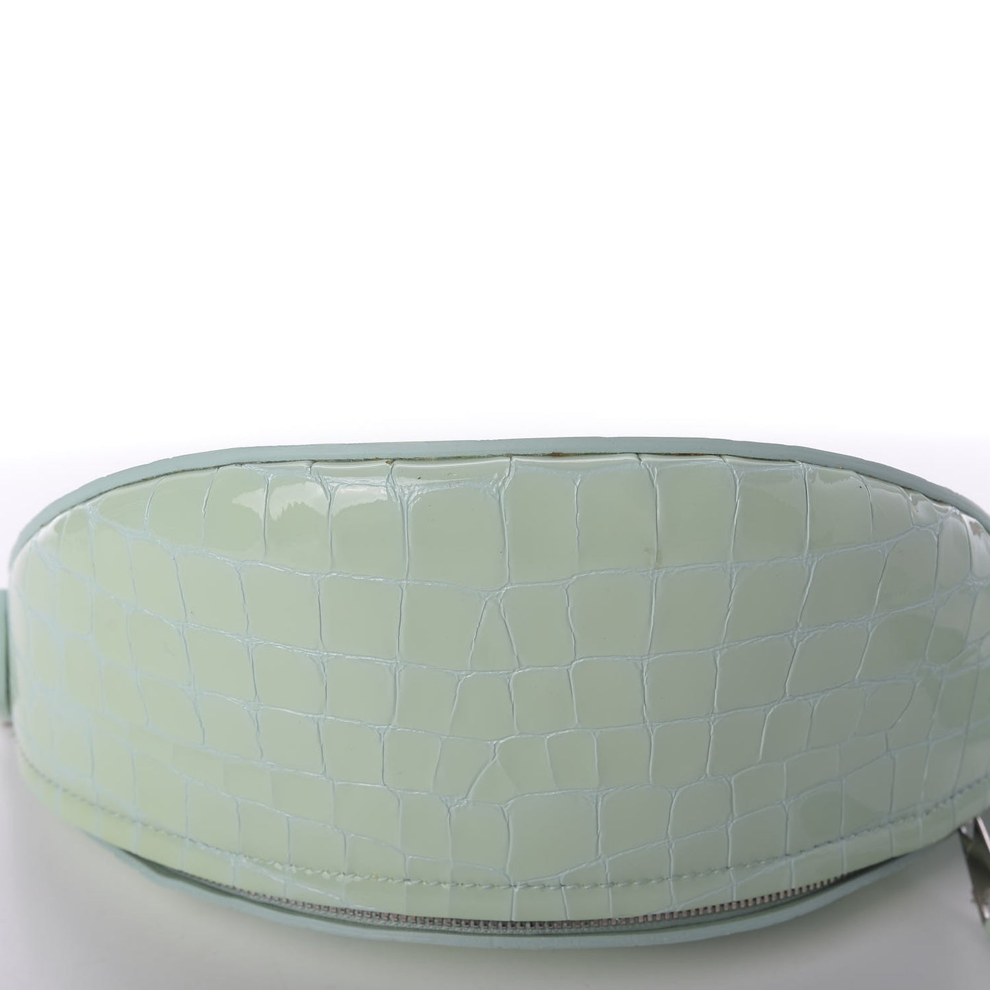 Shiny Calfskin Crocodile Embossed XXS Souvenir Belt Bag Green