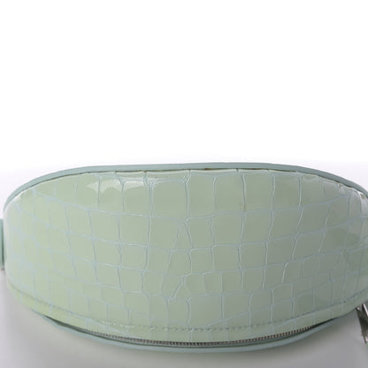 Balenciaga Shiny Calfskin Crocodile Embossed XXS Souvenir Belt Bag Green 12 of 13