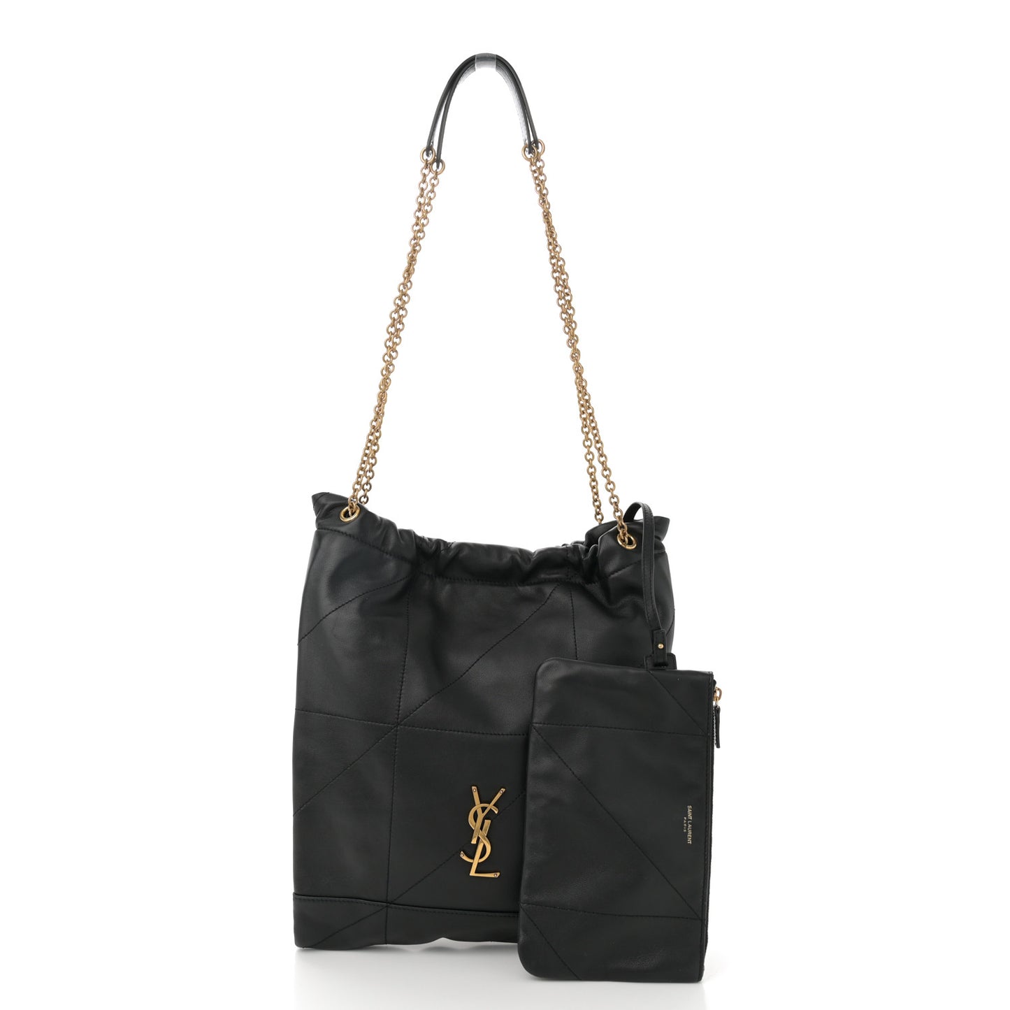 Lambskin Matelasse Monogram Medium Jamie 4.3 Pochon Black