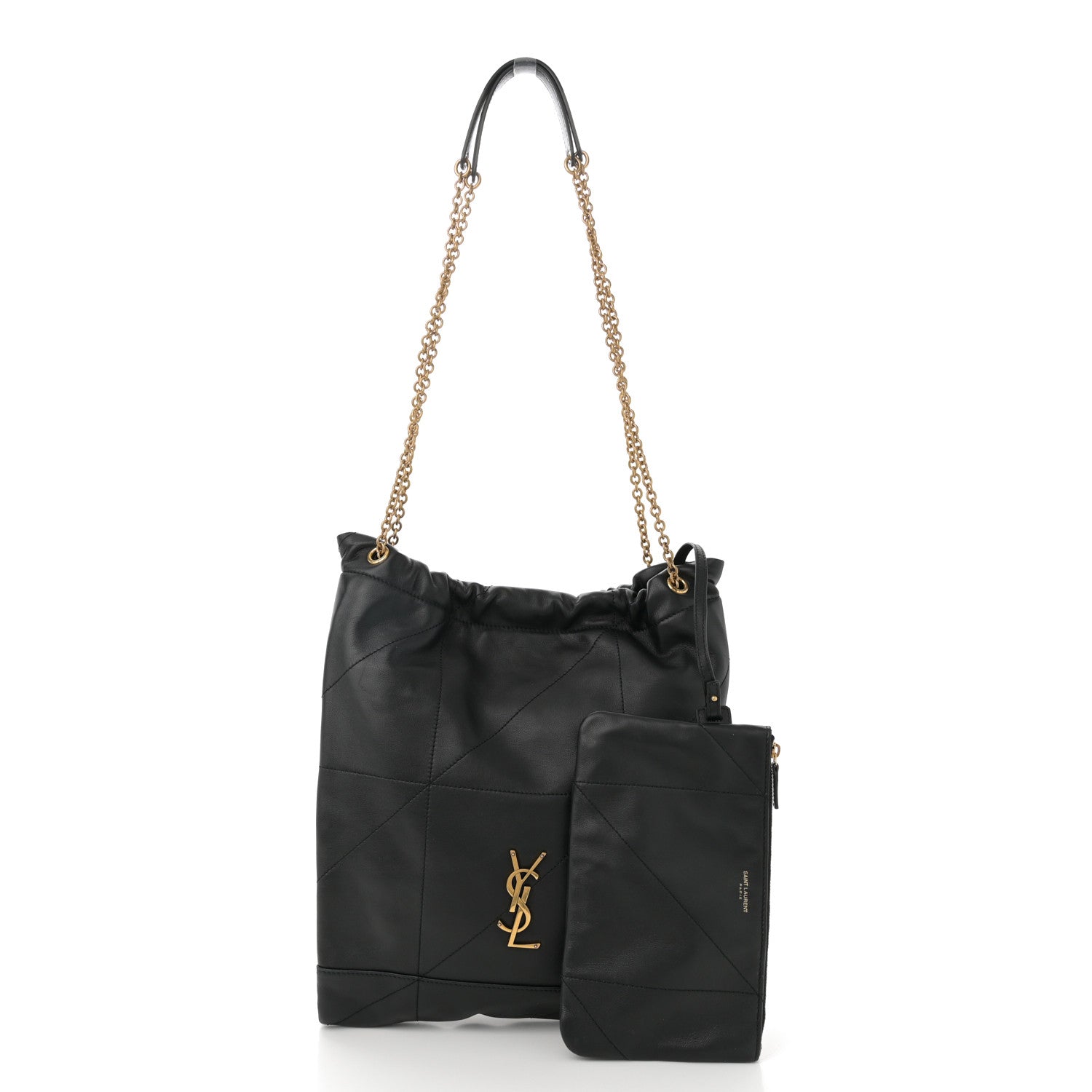 Saint Laurent Lambskin Matelasse Monogram Medium Jamie 4.3 Pochon Black 3 of 12