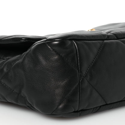 Chanel Goatskin Quilted Large Chanel 19 Flap Black 10 of 14