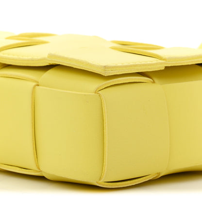 Bottega Veneta Lambskin Maxi Intrecciato Small Cassette Crossbody Bag Lemonade 10 of 10