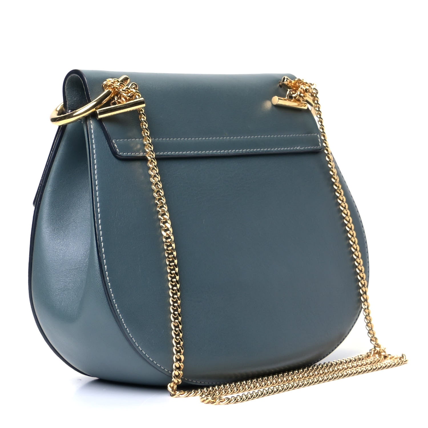 Chloe Suede Smooth Calfskin Drew Shoulder Bag Cloudy Blue 2 of 7
