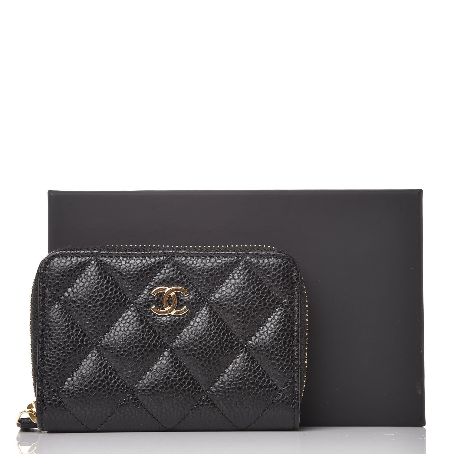 Chanel Caviar Quilted Zip Coin Purse Black 8 of 8