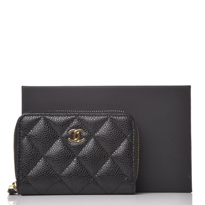 Chanel Caviar Quilted Zip Coin Purse Black 8 of 8