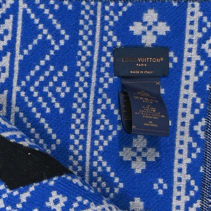 Louis Vuitton Wool Scarf Black Blue 3 of 3