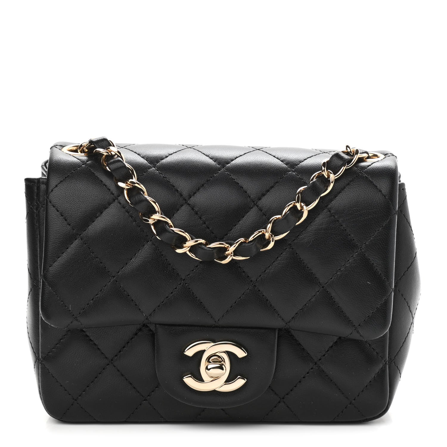 Chanel Lambskin Quilted Mini Square Flap Black 1 of 9