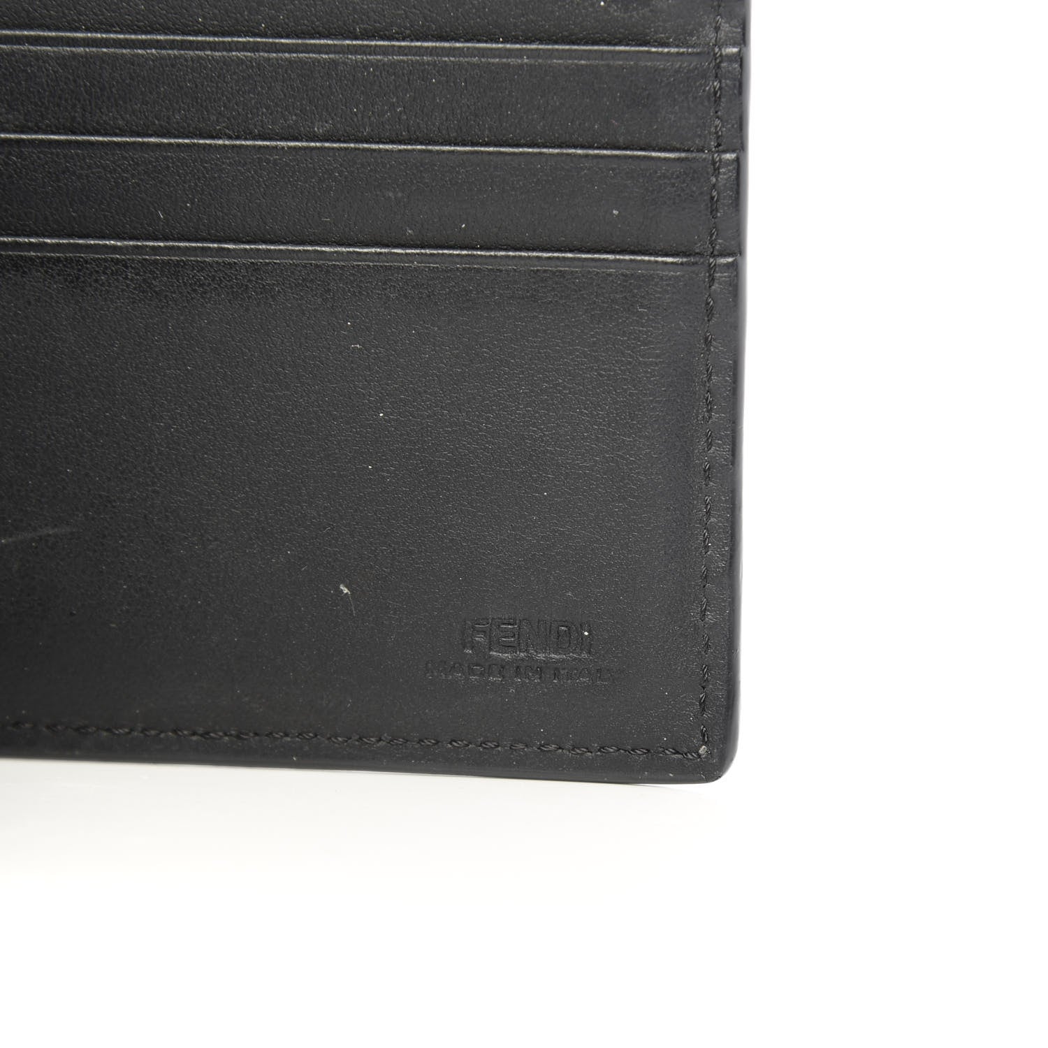 Fendi Vitello Century Elite Monster Eyes Bi-Fold Wallet Asfalto Graphite 5 of 7